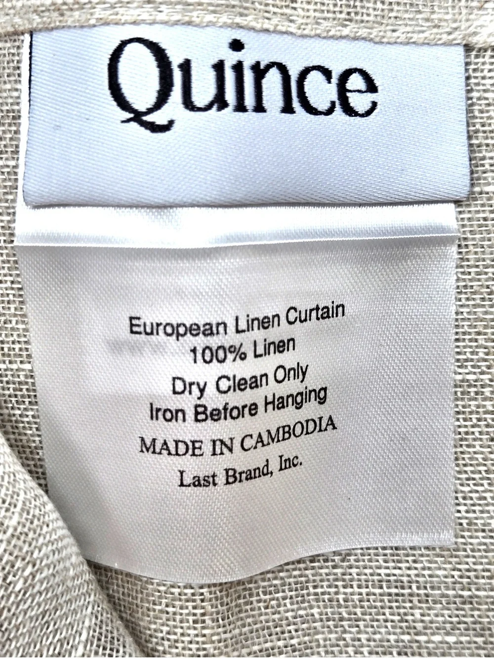 NWT QUINCE Set Of 2 48x96 European Linen Sheer Curtains Flax 9870